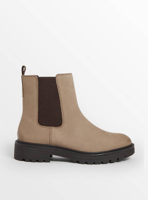 Taupe Leather Chelsea Boots 5