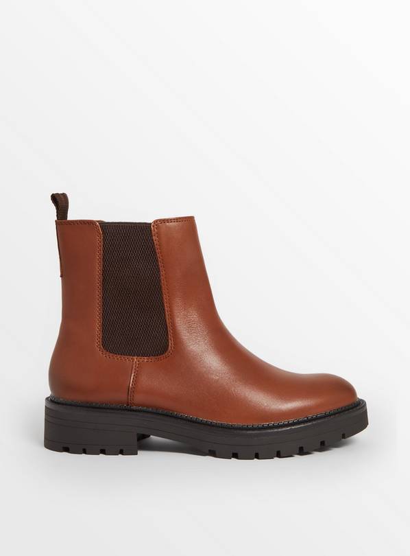 Tan Leather Chelsea Boots 6