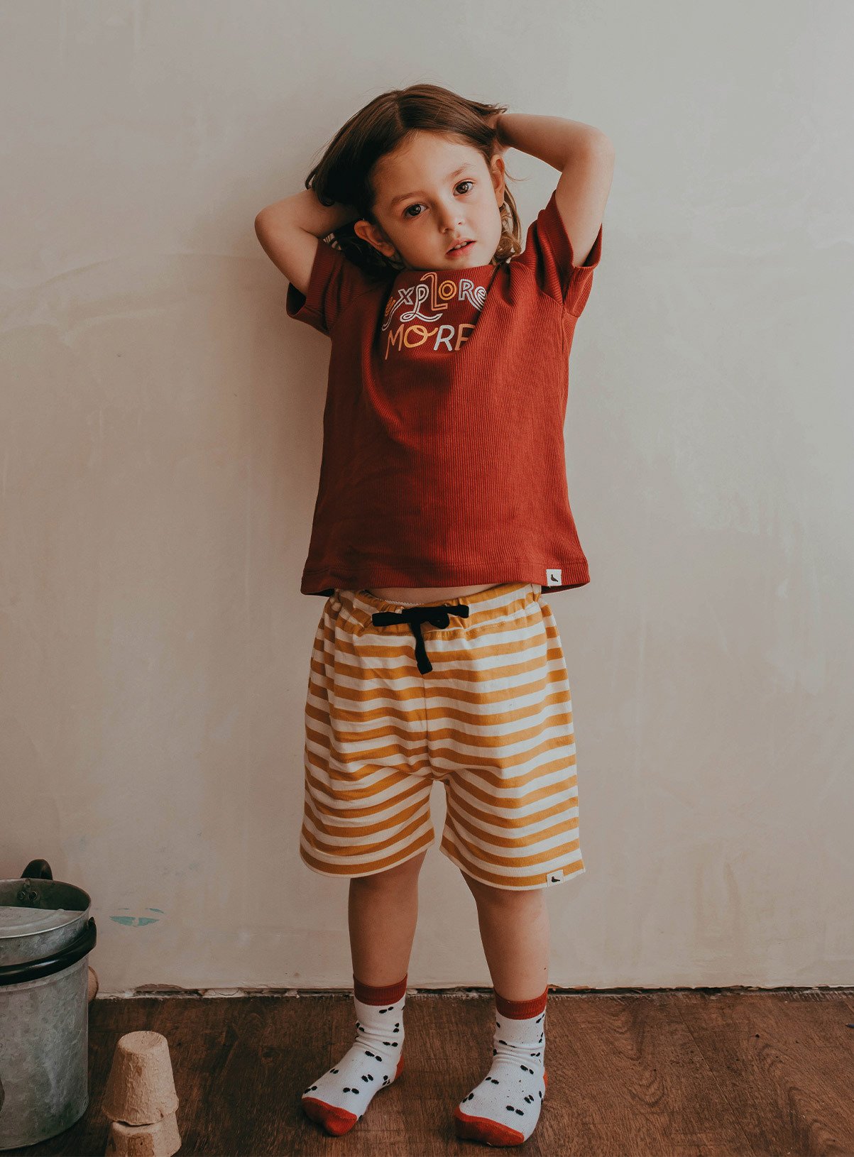 TURTLEDOVE LONDON Mustard Stripe Shorts (0-6 Months) - Turtledove London by Sainsbury's