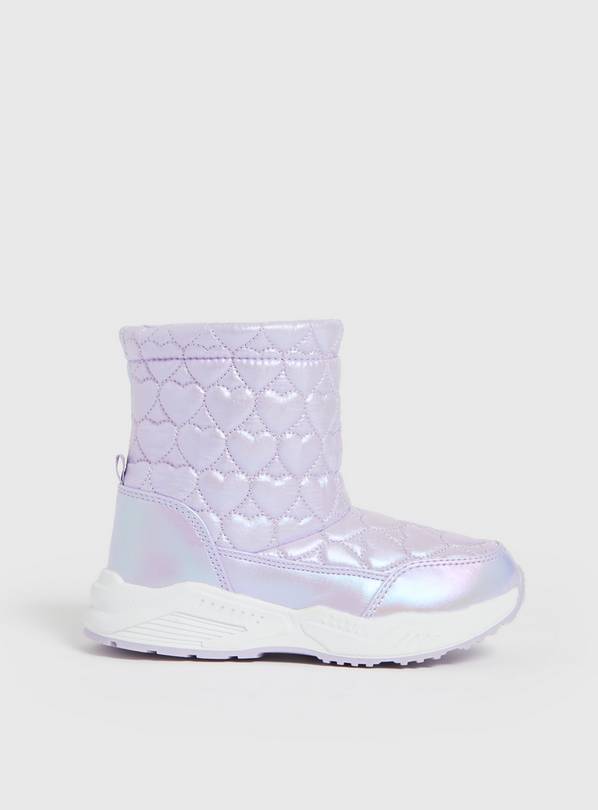 Buy Lilac Quilted Snow Boots 12 Infant Boots and wellies Argos