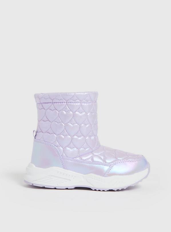 Lilac Quilted Snow Boots 3