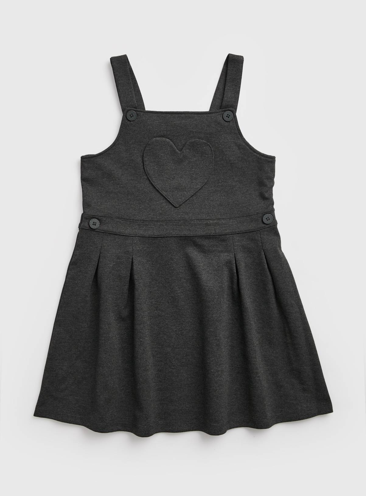 Grey Jersey Heart Pocket Pinafore 12 years - Image 1