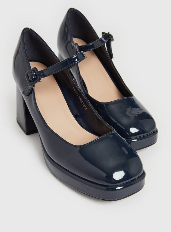 Navy mary jane store shoes