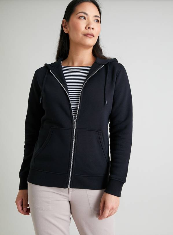 H and m outlet black zip up hoodie