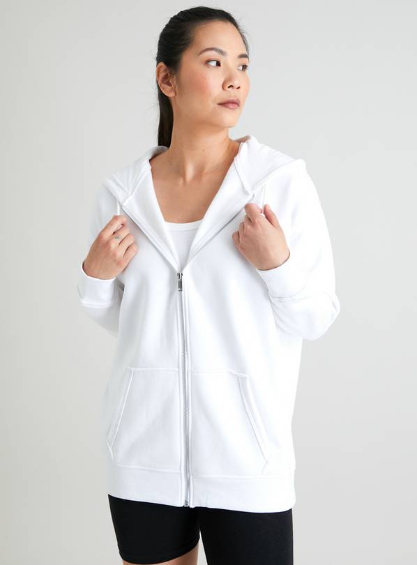 Ladies white cheap zip up sweatshirt