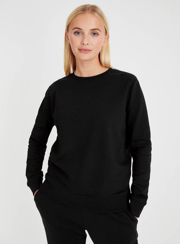 Black Regular Crew Neck Sweatshirt M