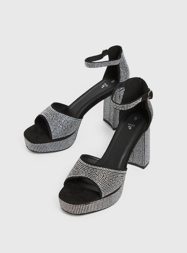 Diamante on sale platform sandals