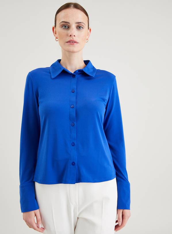 Bright Blue Button Through Shirt 14