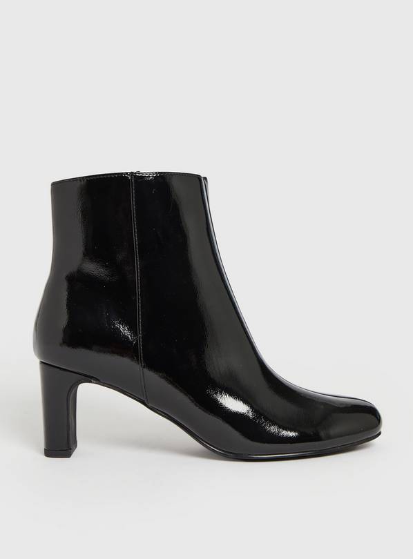 Patent ankle sales heeled boots