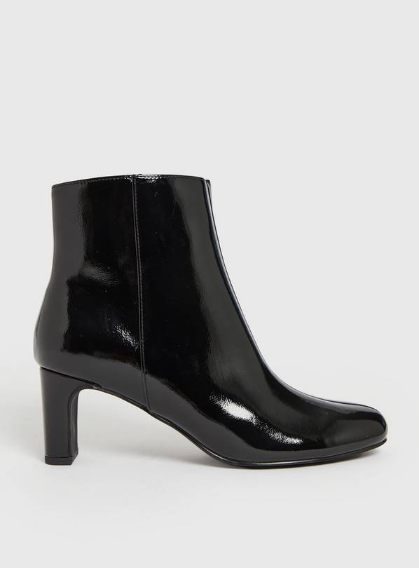 Black Patent Heeled Ankle Boot 6