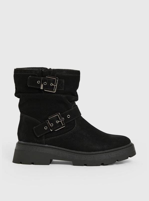 Suede biker hot sale boots womens