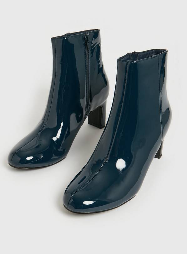 Navy blue sales patent boots