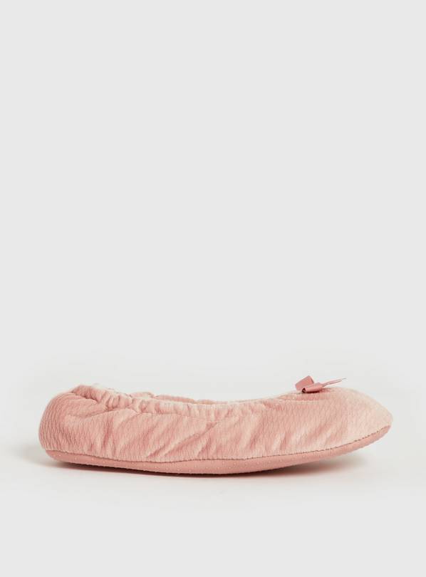 Buy Pink Ballerina Slippers L Slippers Argos