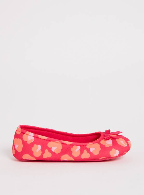 Pink Bold Leopard Print Ballerina Slippers - 3