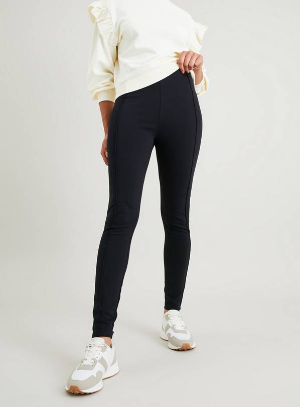 Petite Pintuck Faux Suede Leggings