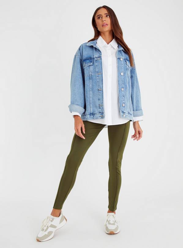 Buy Khaki Smart Ponte Pintuck Leggings 22R, Leggings