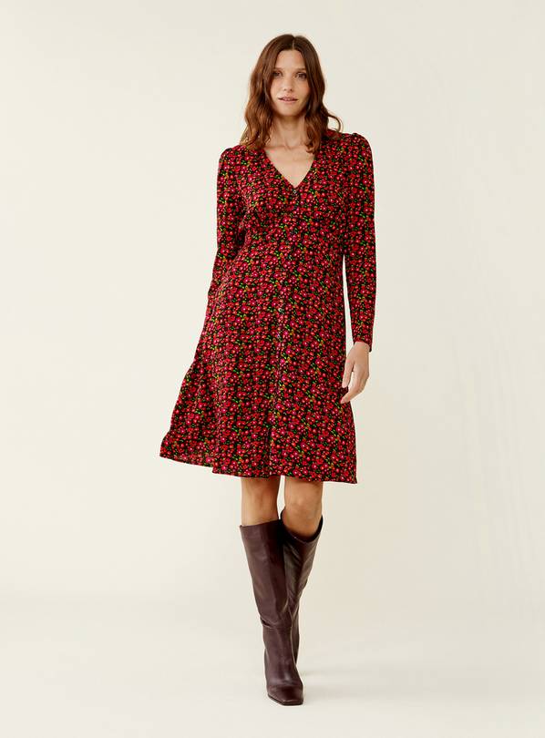 FINERY Paula Black Floral Dress 18