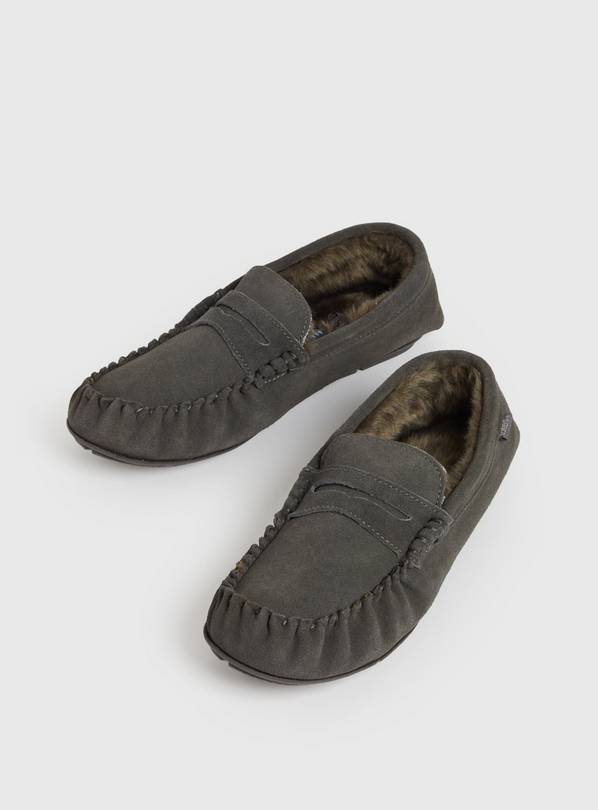 Grey discount moccasins slippers