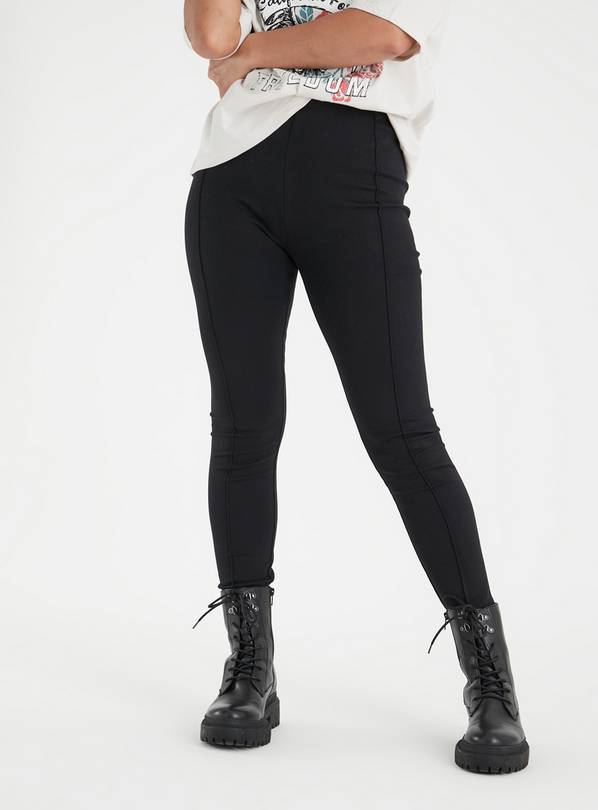 PETITE Black Smart Ponte Pintuck Leggings 12