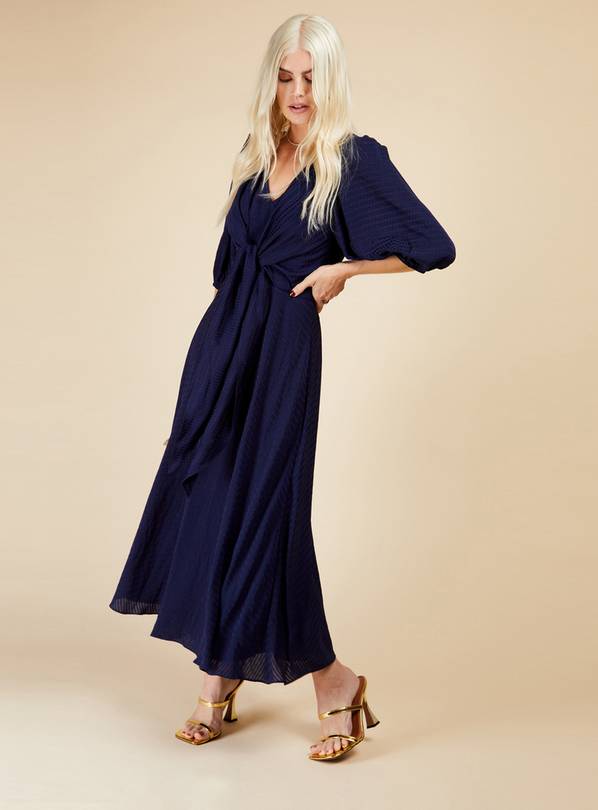 LITTLE MISTRESS Navy Texture Midaxi 8