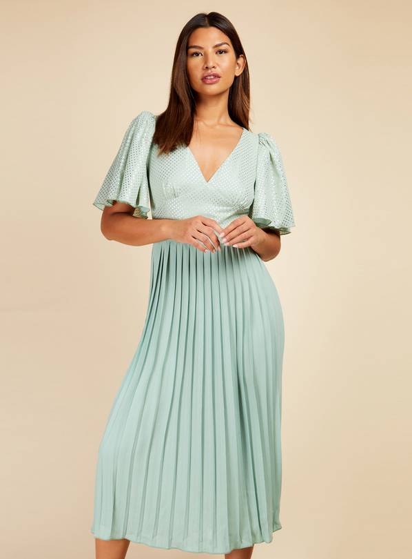 Deflector Sudamerica Rendición Buy LITTLE MISTRESS Sage Green Pleat Midi Dress - 16 | Dresses | Tu