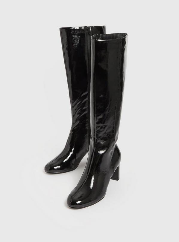 Black patent 2025 long boots