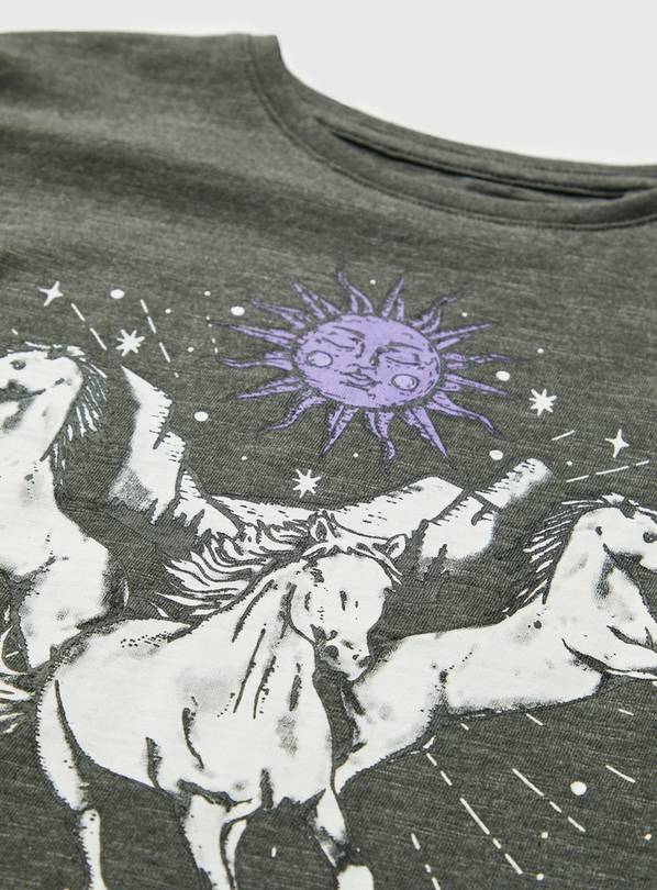 Buy Grey Rodeo Horse Print Long Sleeve T Shirt 10 years | Tops and t-shirts  | Argos