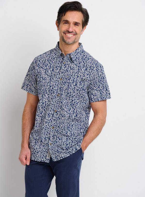BRAKEBURN Navy Floral Trail Shirt - XXL