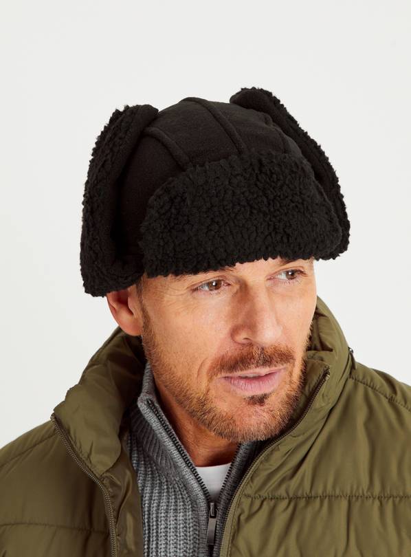 Boys black cheap trapper hat