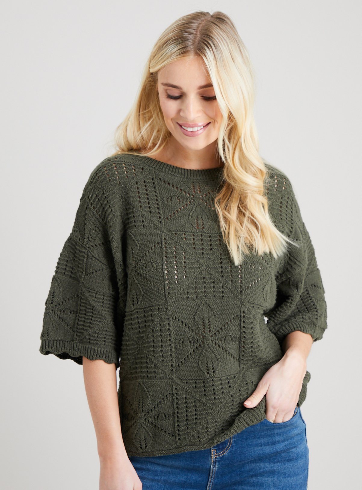 5110120 Khaki Patterned Jumper
