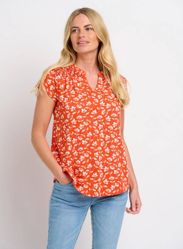 BRAKEBURN Coral Floating Floral Blouse - 16