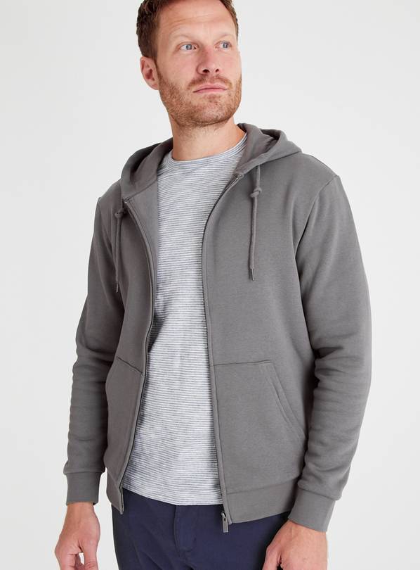 Buy Charcoal Grey Core Zip-Through Hoodie XL | Jumpers and cardigans ...