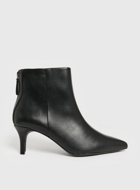 Black booties faux store leather