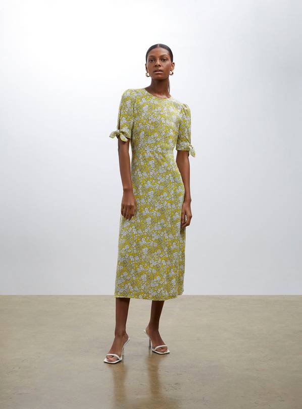Buy FINERY Caley Lime Floral Midi Dress 14 Dresses Argos