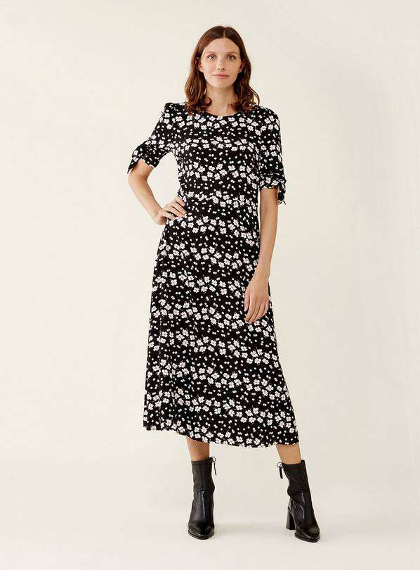 Buy FINERY Caley Black Daisy Midi Dress 14 Workwear Argos