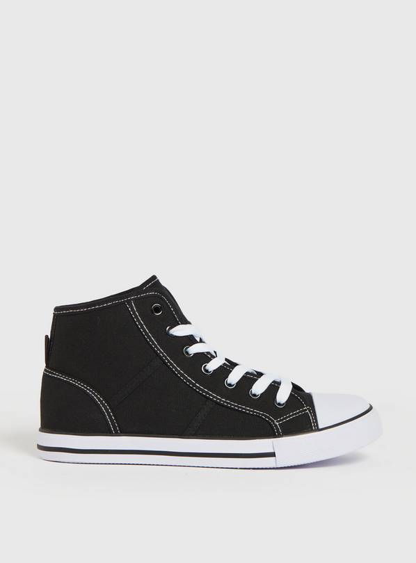 Buy Black High Top Canvas Trainers 8 Trainers Argos
