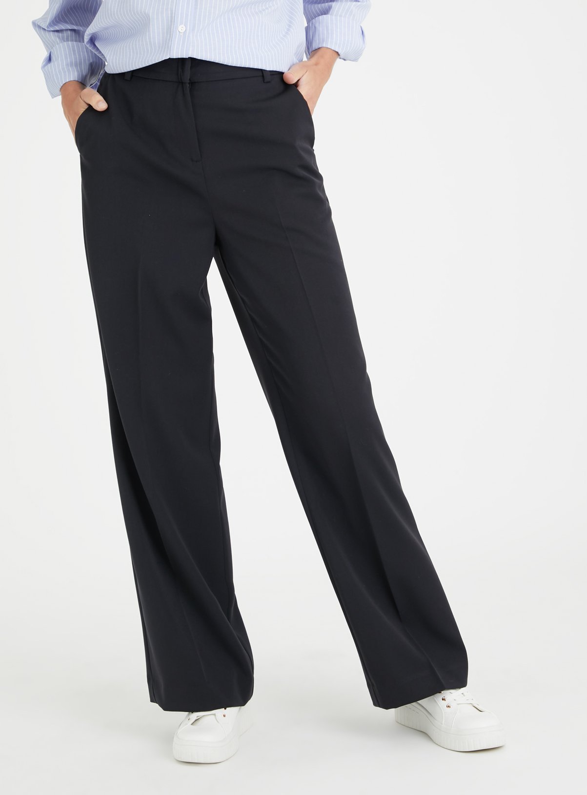 Black Wide Leg Trousers 22L - Image 1 thumbnail