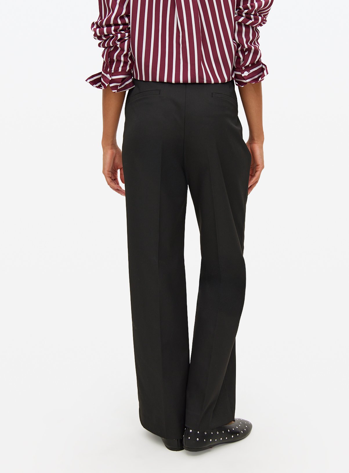 Black Wide Leg Trousers 22L - Image 4 thumbnail