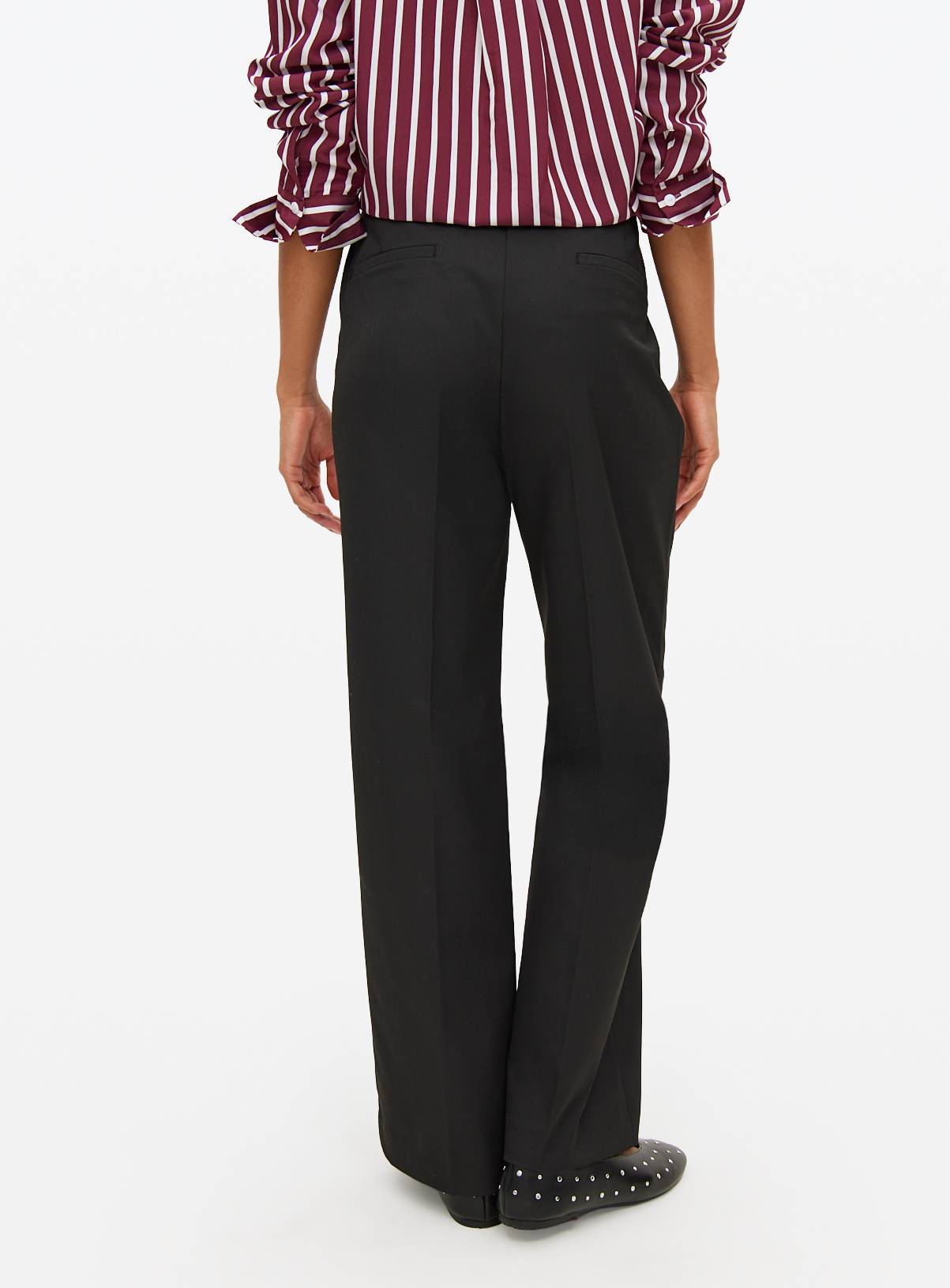 Black Wide Leg Trousers 22L - Image 4