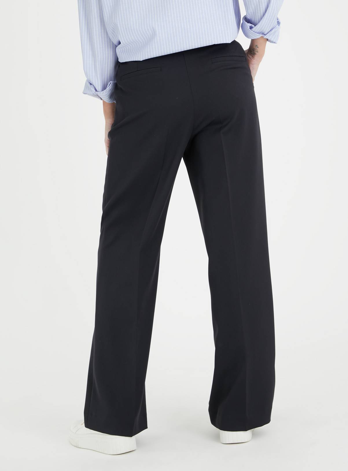 Black Wide Leg Trousers 22L - Image 5