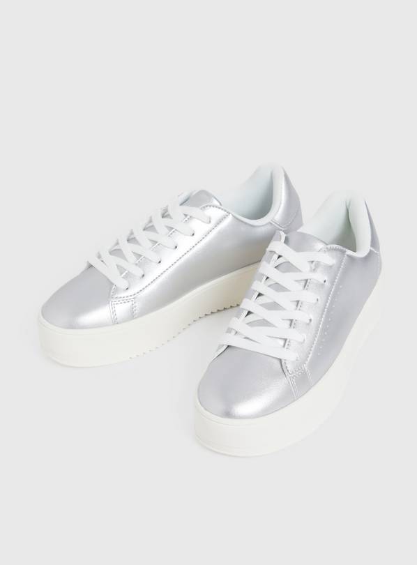 Metallic platform trainers sale