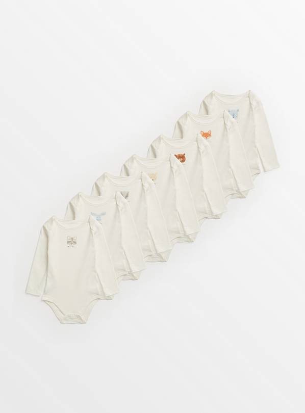 White Days Of The Week Bodysuits 7 Pack 9-12 months