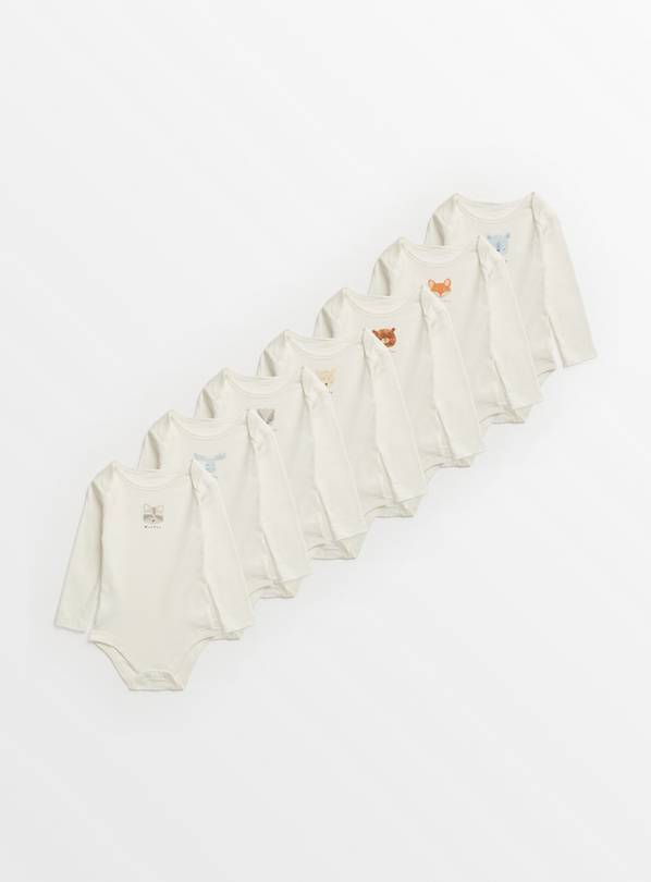 White Days Of The Week Bodysuits 7 Pack 18-24 months