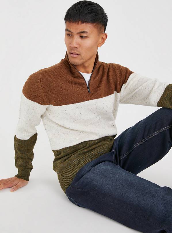 Buy Colour Block Half Zip Jumper XXXL | Jumpers and cardigans | Tu