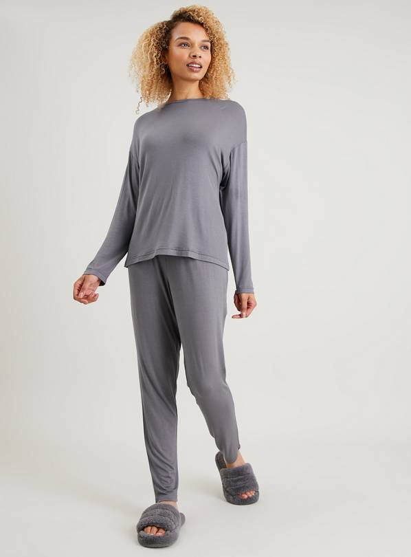 Charcoal Grey Jersey Pyjamas 22