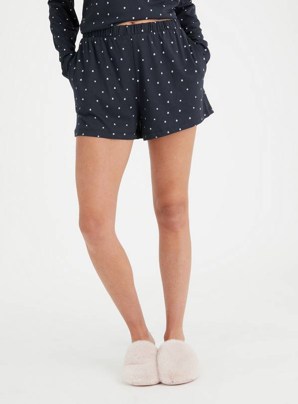 Navy Star Print Coord Pyjama Shorts With TENCEL Modal 16