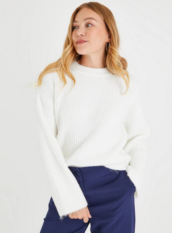 Buy Cream Chunky Ribbed Jumper 12 | Cardigans | Argos