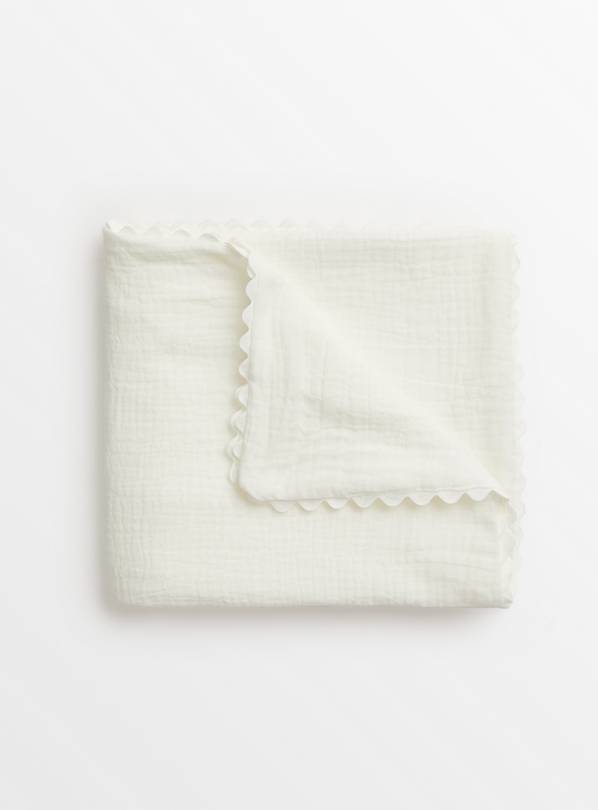 Cream Crinkle Gauze Blanket One Size