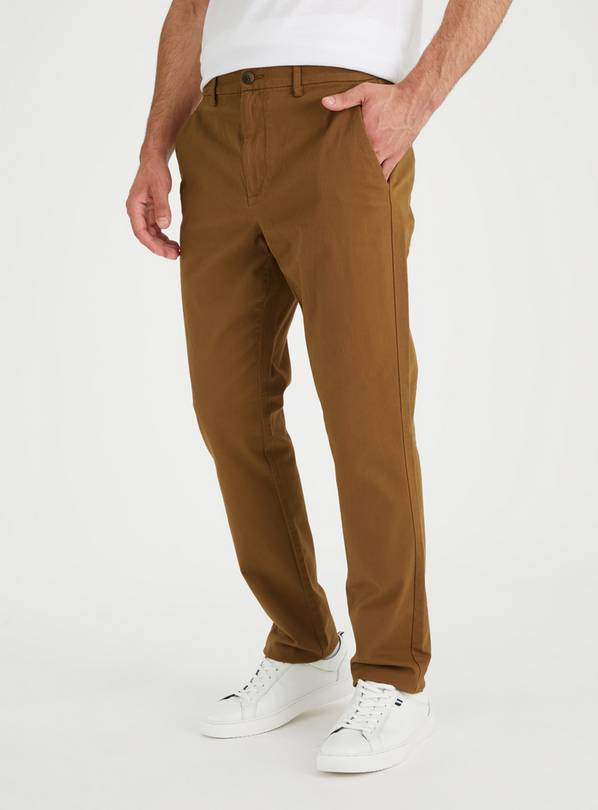 Tan Slim Leg Chinos With Stretch 40L