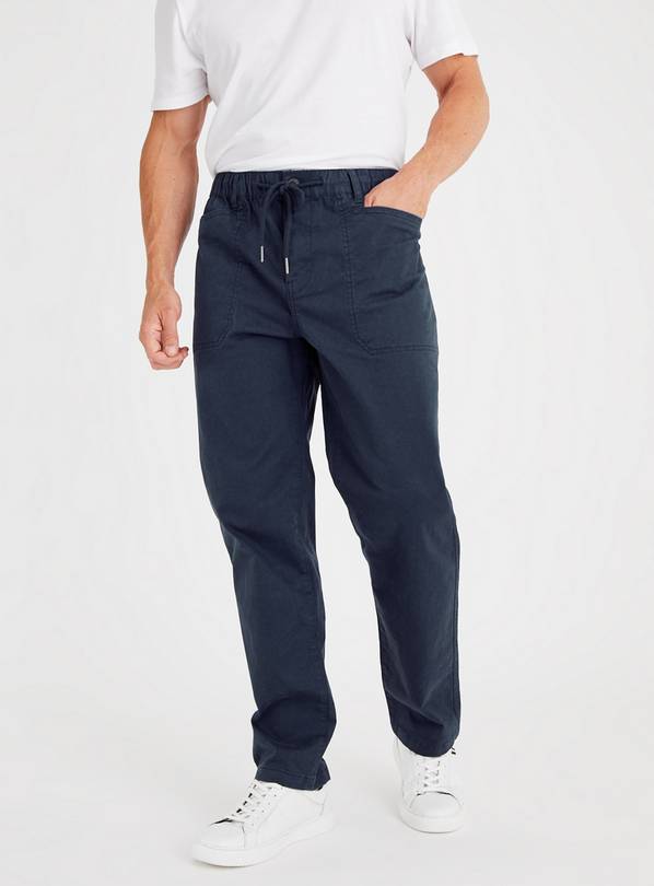 Buy Navy Loose Fit Utility Trousers 42R | Trousers | Tu